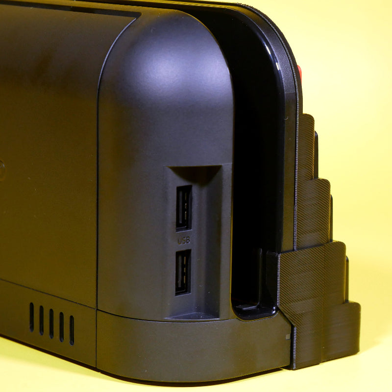 Switch 2 Dock with game storage addon back view