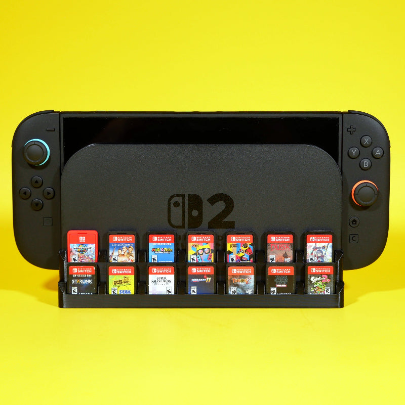24 game slot Switch 2 Dock storage addon installed on Switch 2 Dock front view