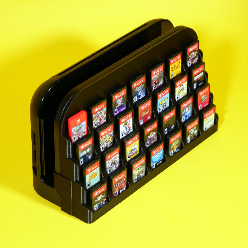 48 game slot Switch 2 Dock storage addon installed on Switch 2 Dock