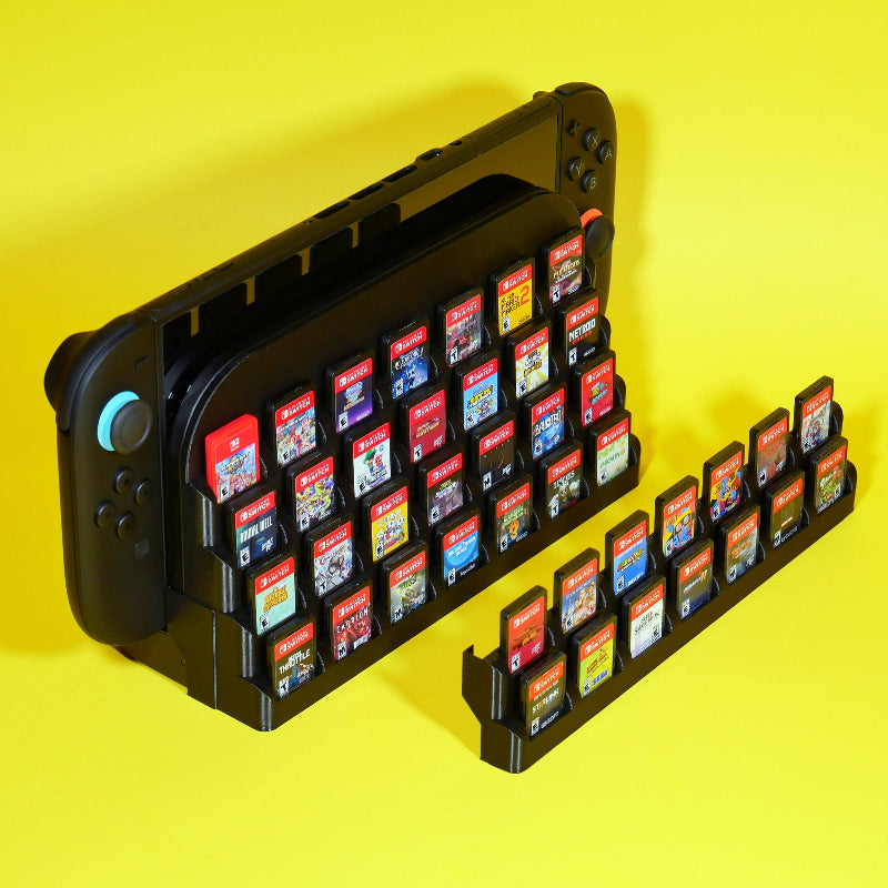 48 and 24 game slot Switch 2 Dock storage addon installed on Switch 2 Dock