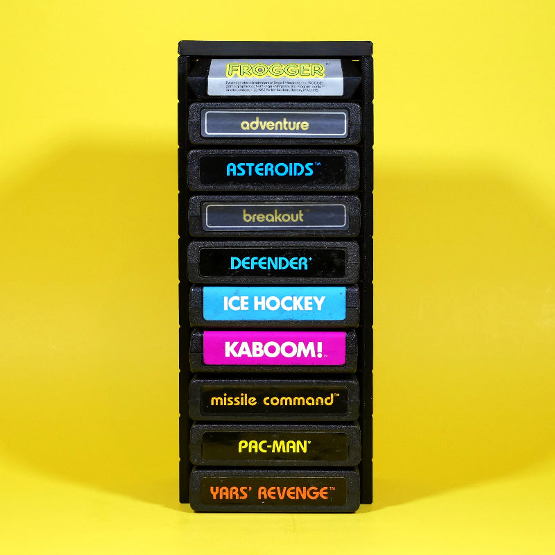 Atari 2600 Stackable Organizer 10-slots with lid front view