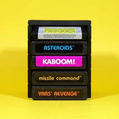 Atari 2600 Stackable Organizer 5-slots with lid front angled