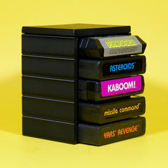 Atari 2600 Stackable Organizer 5-slots with lid angled view
