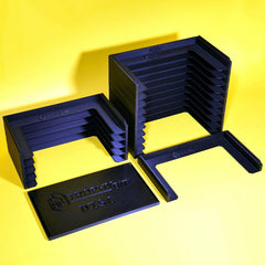 Game disc organizing system which allows for stacking and modular addons